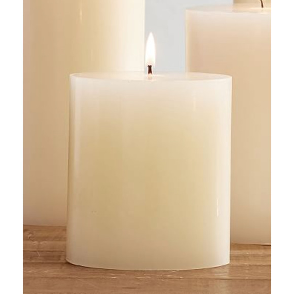 Pottery Barn Unscented Wax Pillar Candle - Ivory - Picture 1 of 5